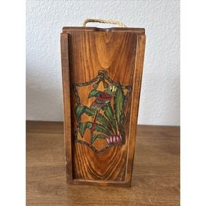 Vintage Handcrafted Wood Wine Storage Box A Price D Marcotte